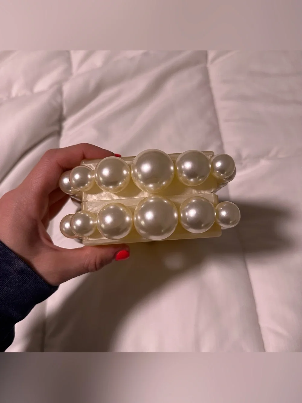 Marble look handcrafted resin Clutch